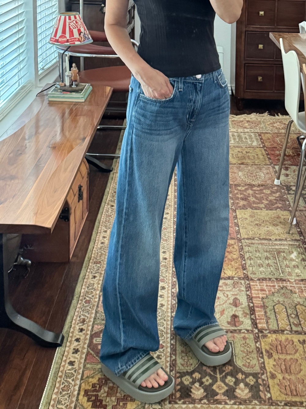 L'AGENCE Blue Wide-Leg High-Rise Jeans Made In USA Size 26